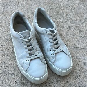 Vince Women's  Benfield Off White Leather Platform Sneakers Size 9